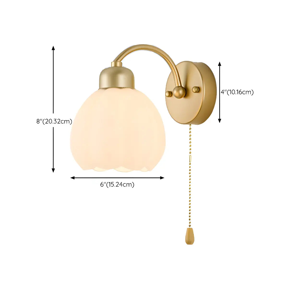 Modern Flower Shade Wall Lamp | Curved Arm Wall Light Interior Lighting-Wall Lamp-Sasha Sydney