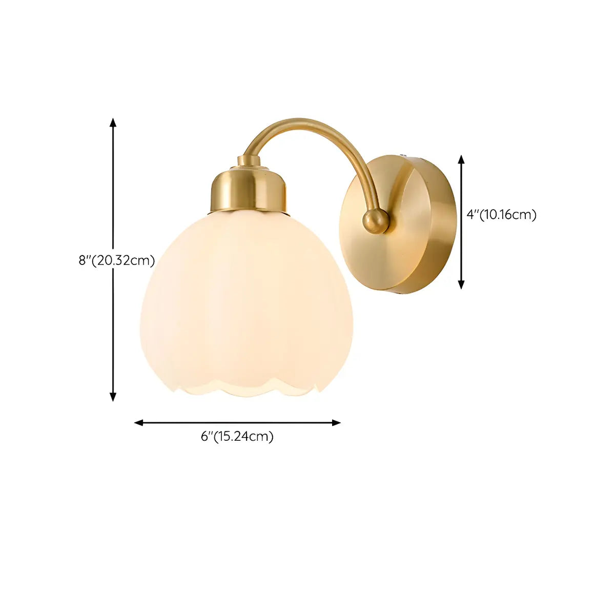 Modern Flower Shade Wall Lamp | Curved Arm Wall Light Interior Lighting-Wall Lamp-Sasha Sydney