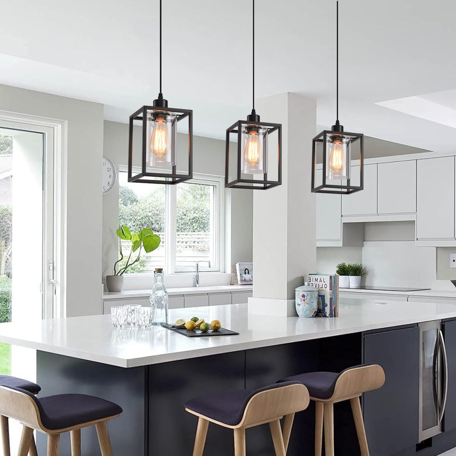 Modern Geometric Pendant Light | Glass Shade Hanging Lamp Interior Lighting-Ceiling Light-Sasha Sydney