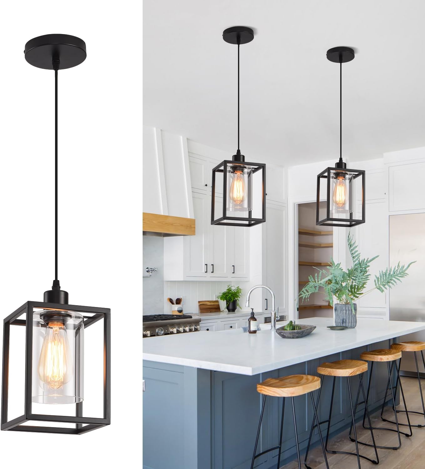 Modern Geometric Pendant Light | Glass Shade Hanging Lamp Interior Lighting-Ceiling Light-Sasha Sydney