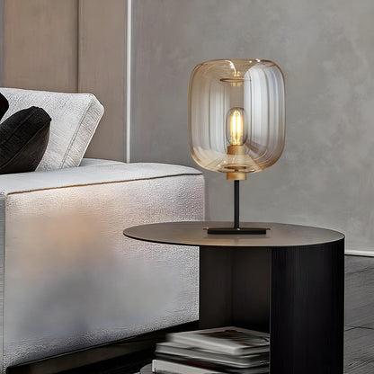 Modern Glass Table Lamp | Cylindrical Shade Table Light Interior Lighting-Table Lamp-Sasha Sydney
