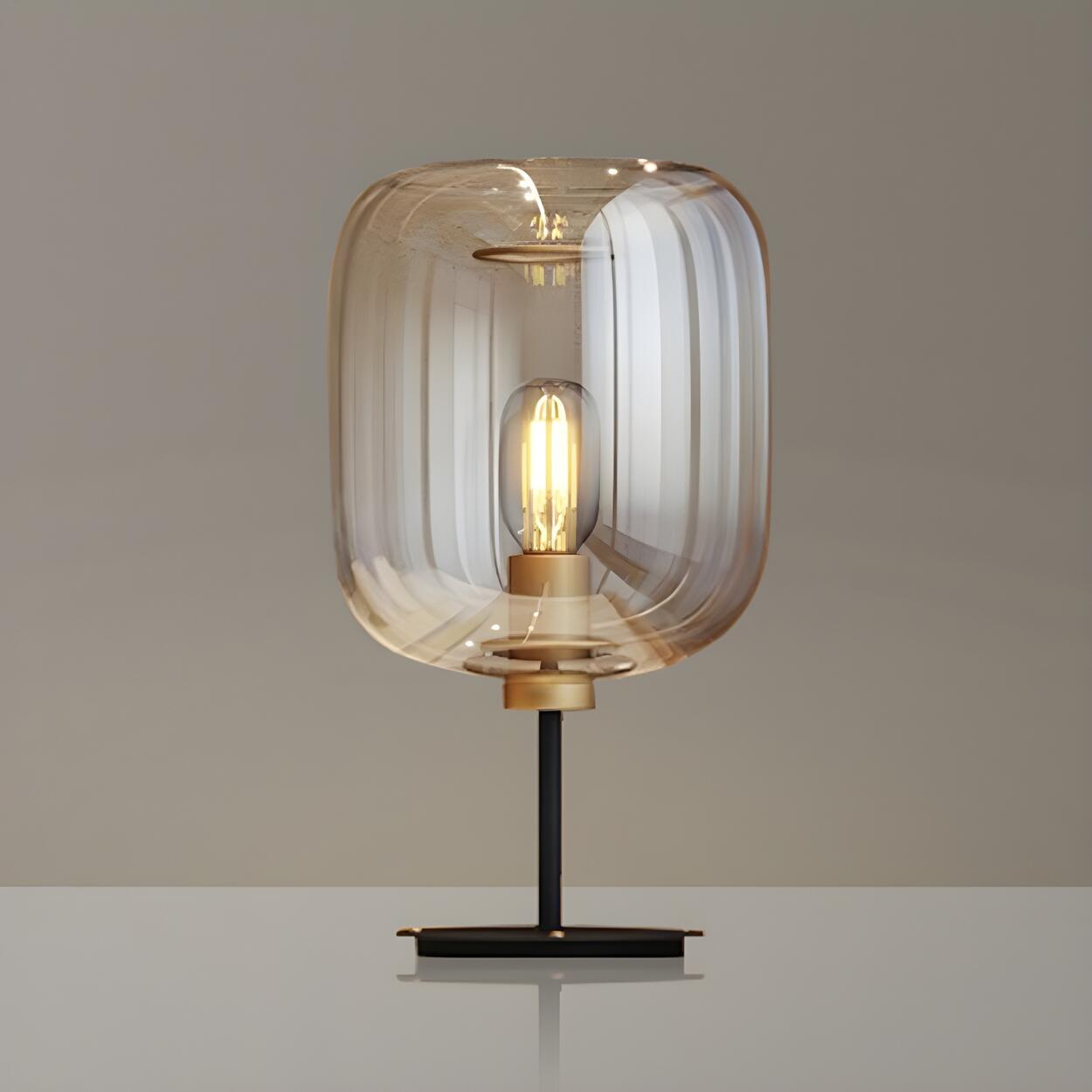 Modern Glass Table Lamp | Cylindrical Shade Table Light Interior Lighting-Table Lamp-Sasha Sydney