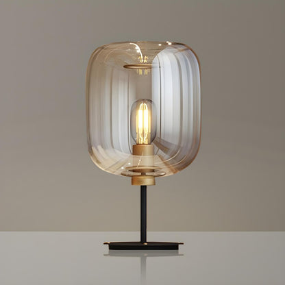 Modern Glass Table Lamp | Cylindrical Shade Table Light Interior Lighting-Table Lamp-Sasha Sydney
