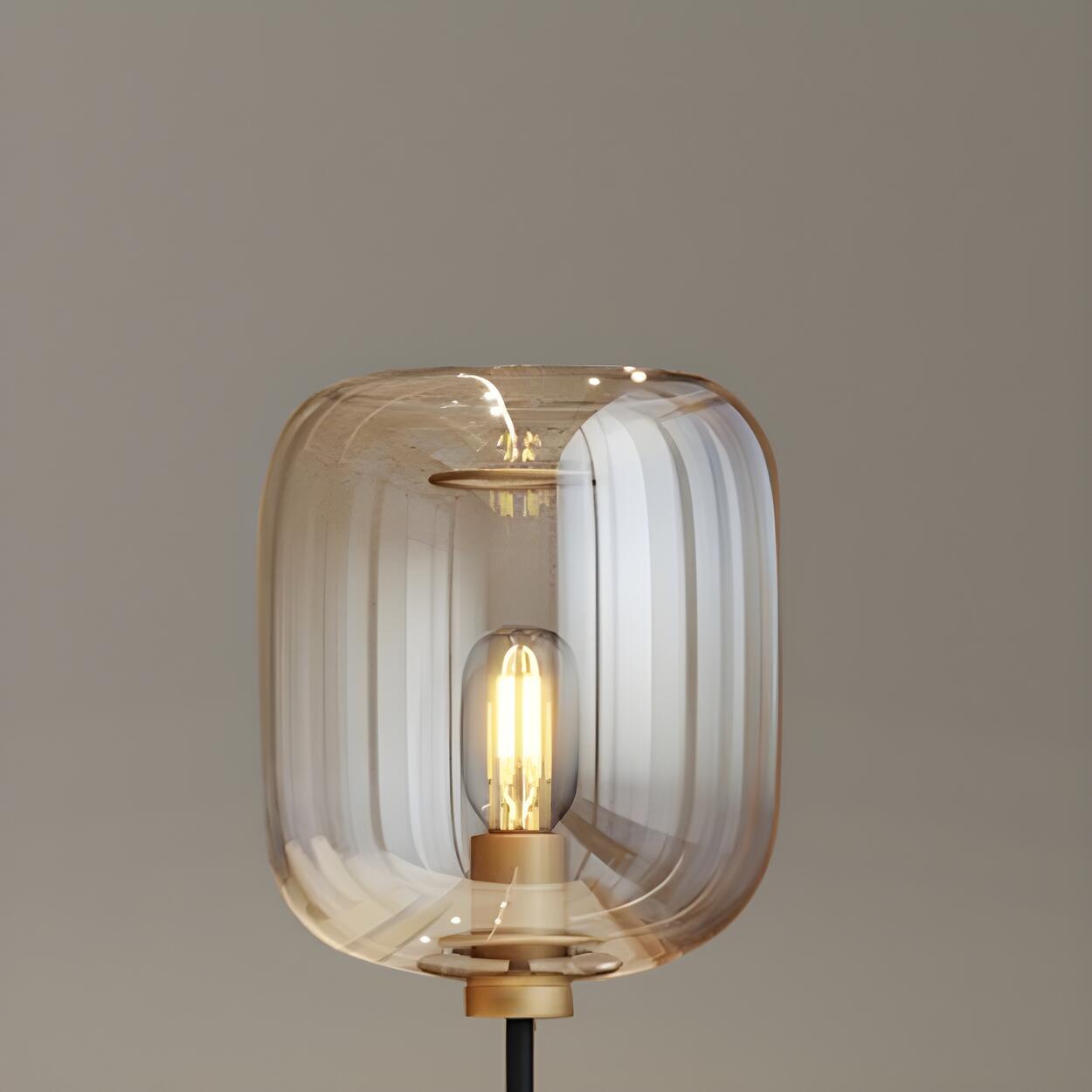 Modern Glass Table Lamp | Cylindrical Shade Table Light Interior Lighting-Table Lamp-Sasha Sydney