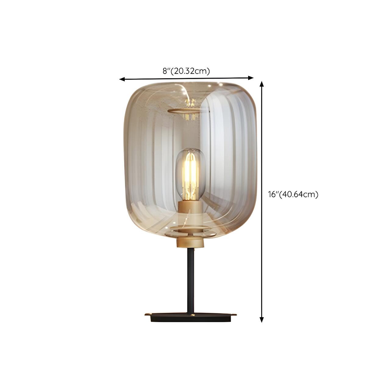 Modern Glass Table Lamp | Cylindrical Shade Table Light Interior Lighting-Table Lamp-Sasha Sydney