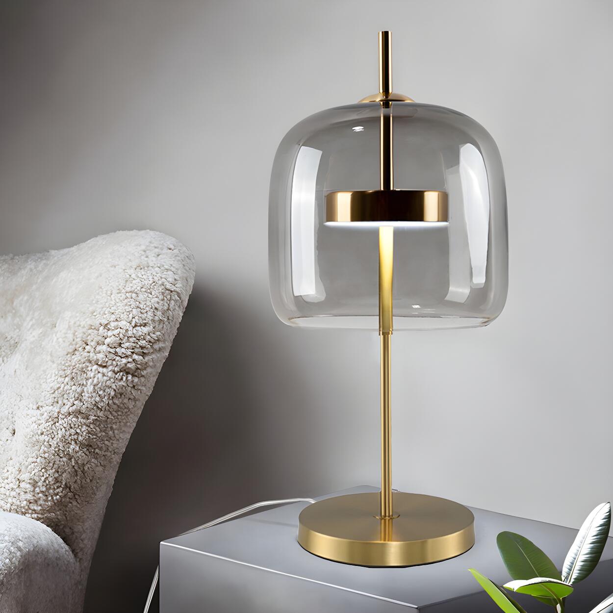 Nordic Glass Dome Table Lamp | Bell Shade Table Light Interior Lighting-Table Lamp-Sasha Sydney