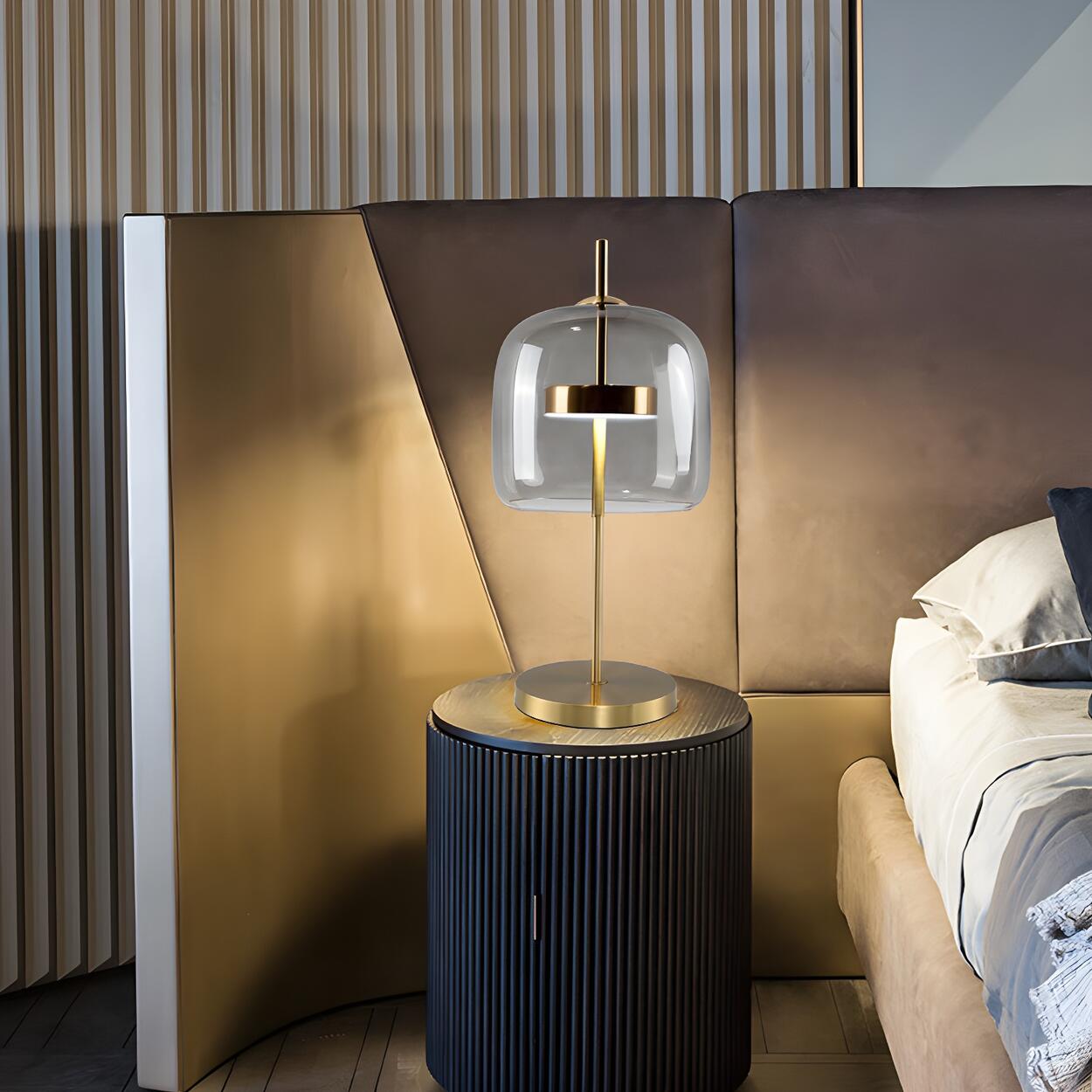 Nordic Glass Dome Table Lamp | Bell Shade Table Light Interior Lighting-Table Lamp-Sasha Sydney