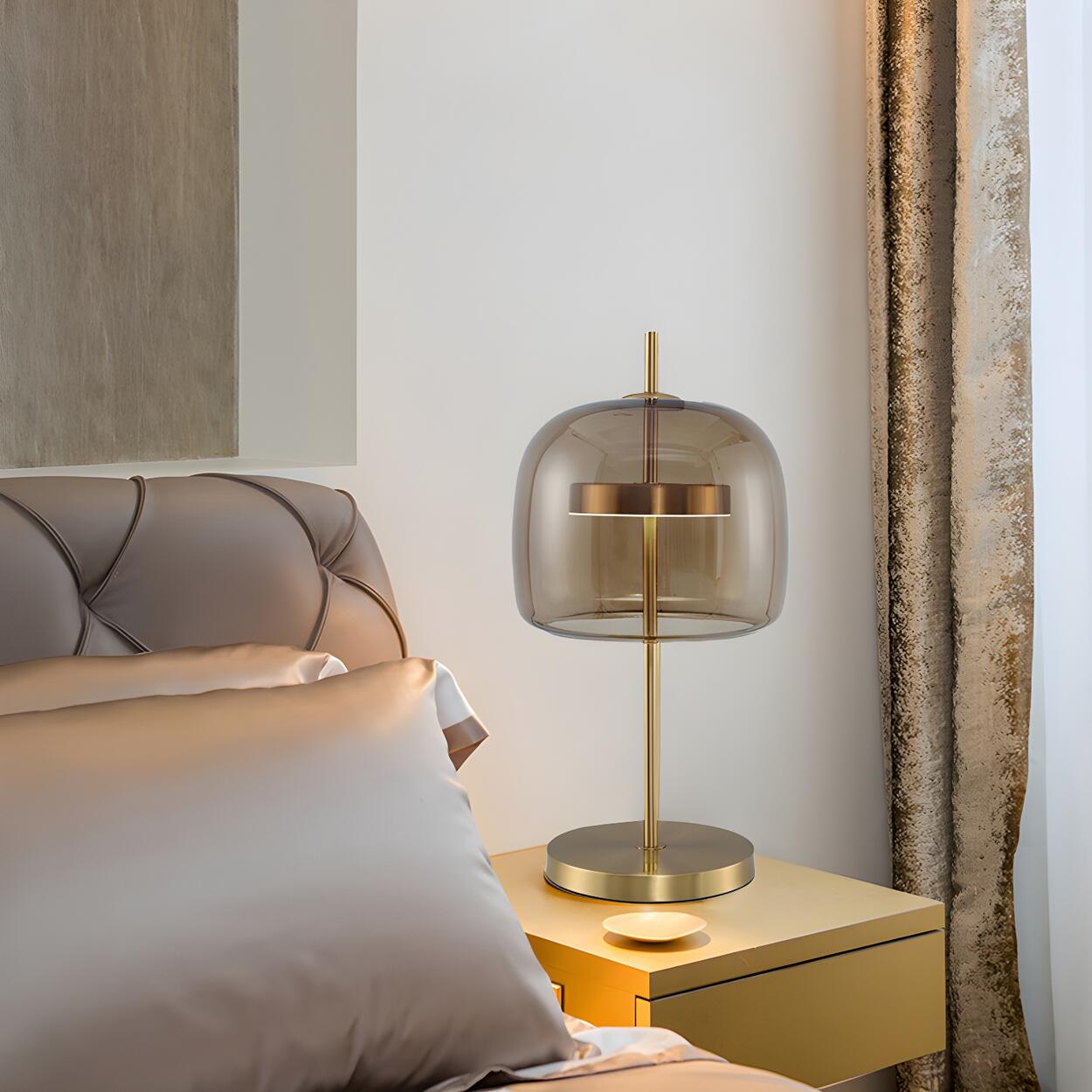 Nordic Glass Dome Table Lamp | Bell Shade Table Light Interior Lighting-Table Lamp-Sasha Sydney