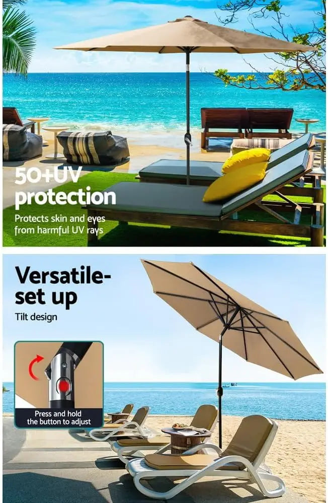 Patio Market Umbrella | Crank Lift Outdoor Garden Shade-Outdoor Umbrella-Sasha Sydney