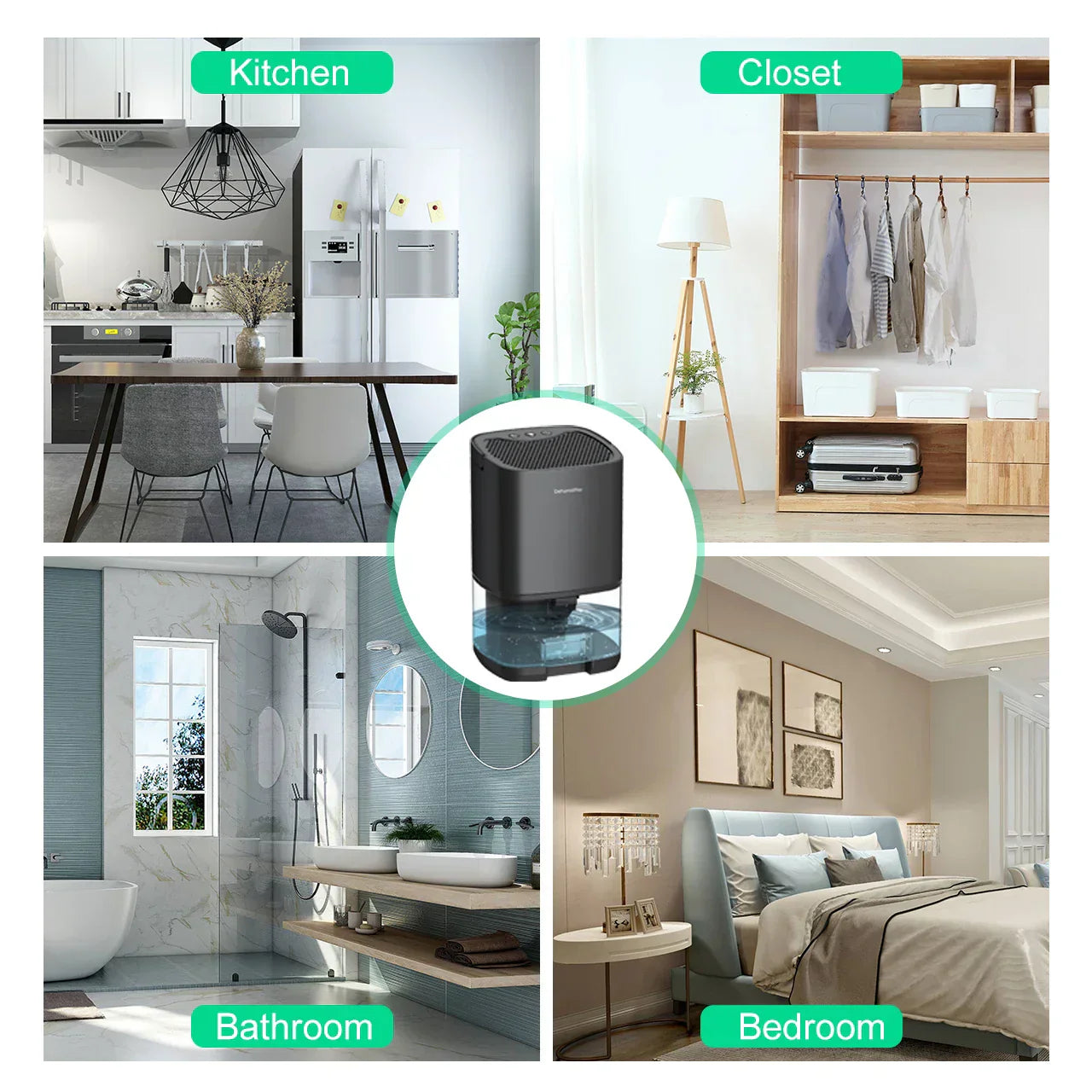 1000ml Tragbarer 2-in-1 Luftentfeuchter mit Luftfilter und Nachtlicht – Aveline - Image 7