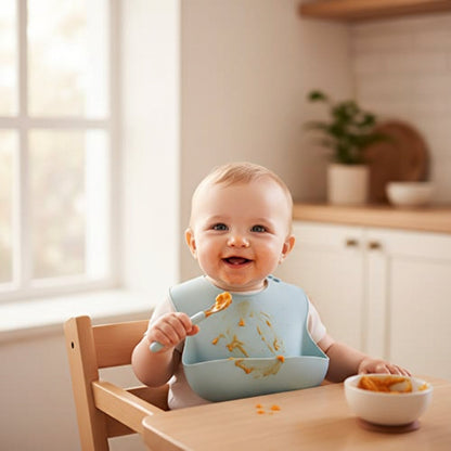 Adjustable Silicone Baby Bib | Food Catcher · Sasha Sydney
