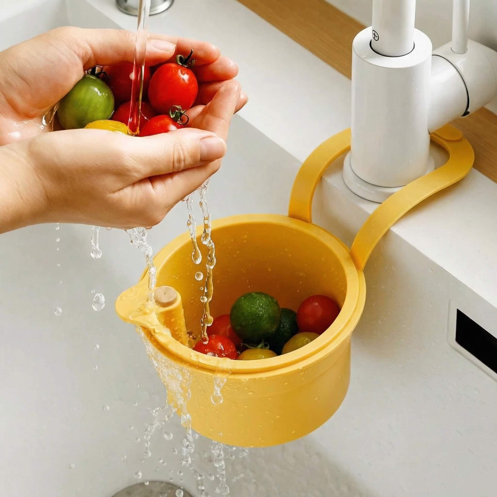 Hanging Sink Strainer Basket | Faucet Mounted · Sasha Sydney