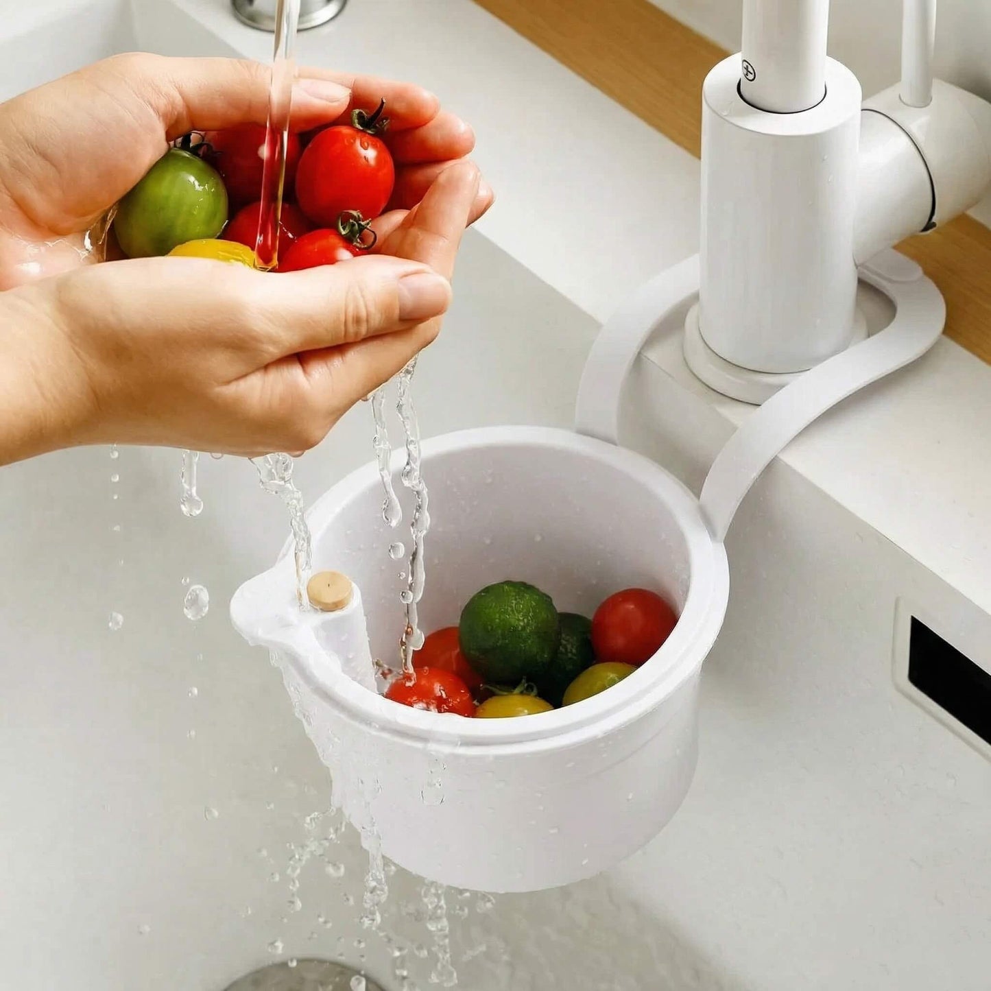 Hanging Sink Strainer Basket | Faucet Mounted · Sasha Sydney