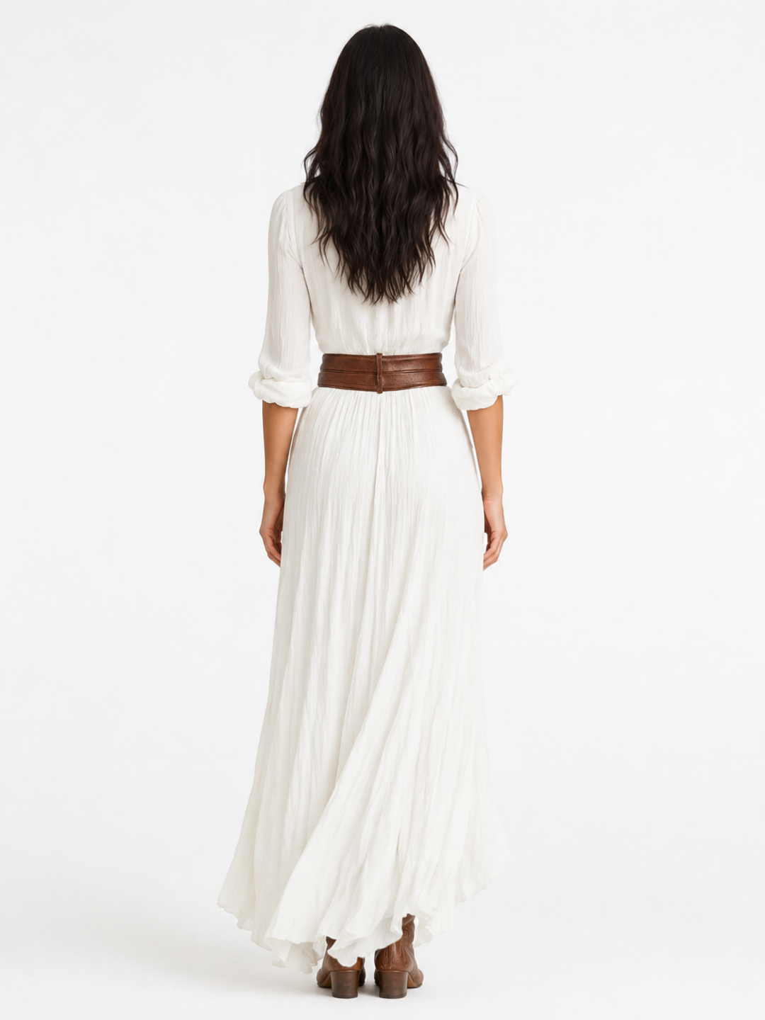Women's Button-Down Maxi Dress | Ruched Waist · Sasha Sydney