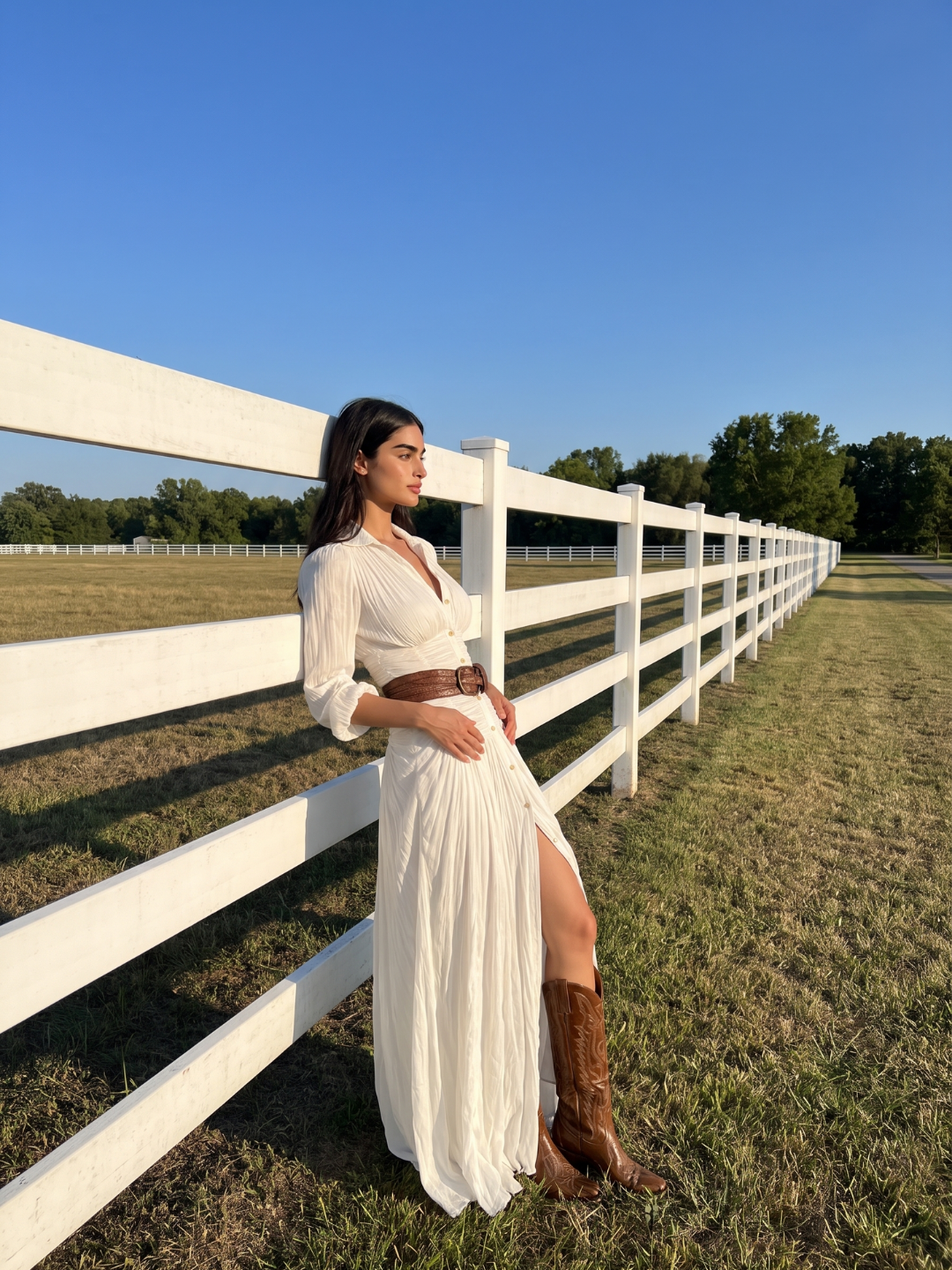 Women's Button-Down Maxi Dress | Ruched Waist · Sasha Sydney