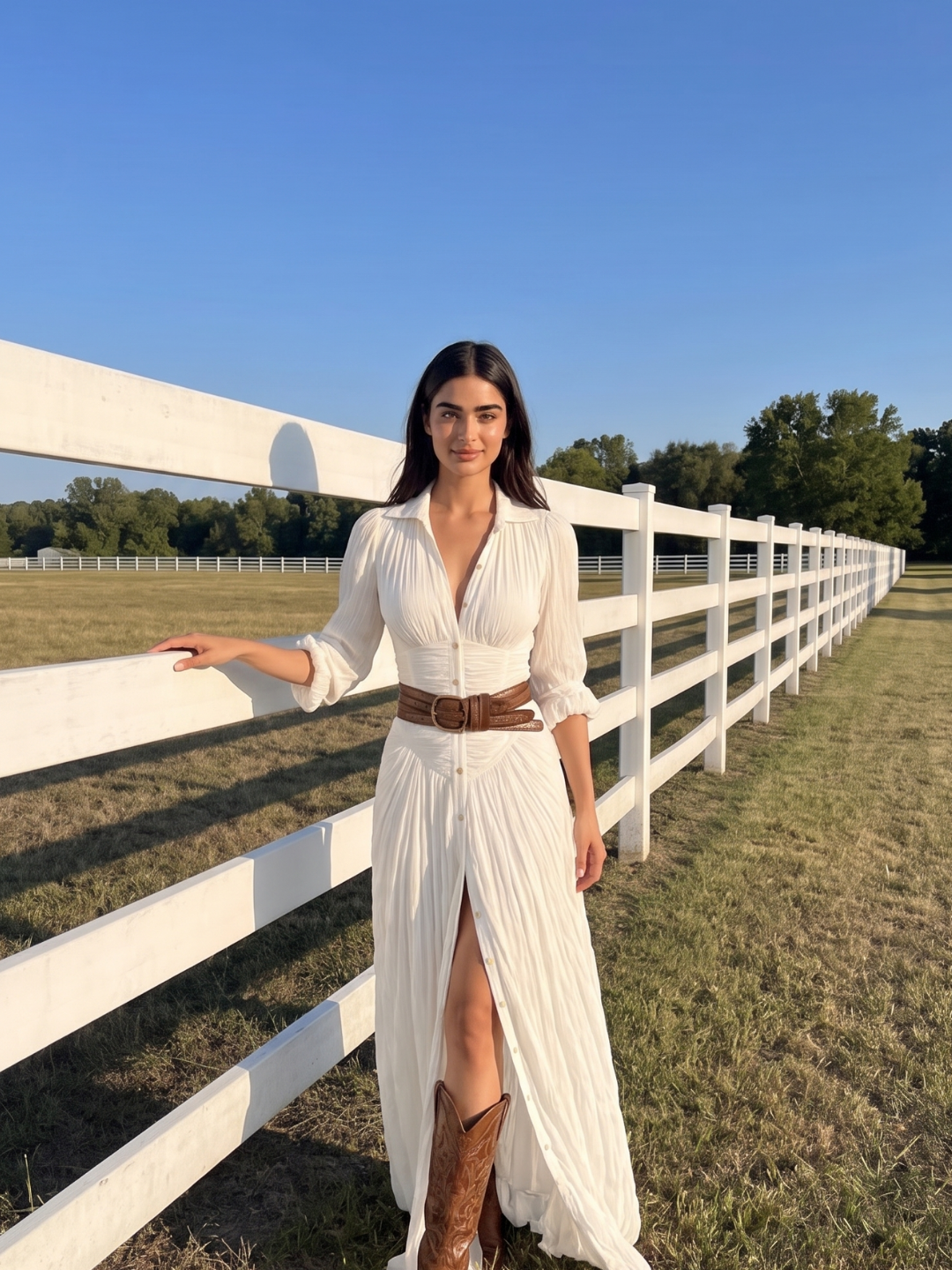 Women's Button-Down Maxi Dress | Ruched Waist · Sasha Sydney