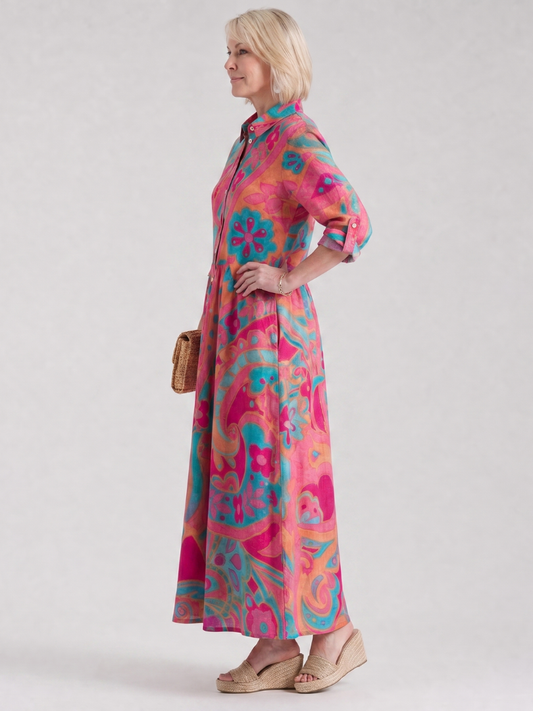 Women's Button-Front Midi Dress | Floral Print · Sasha Sydney