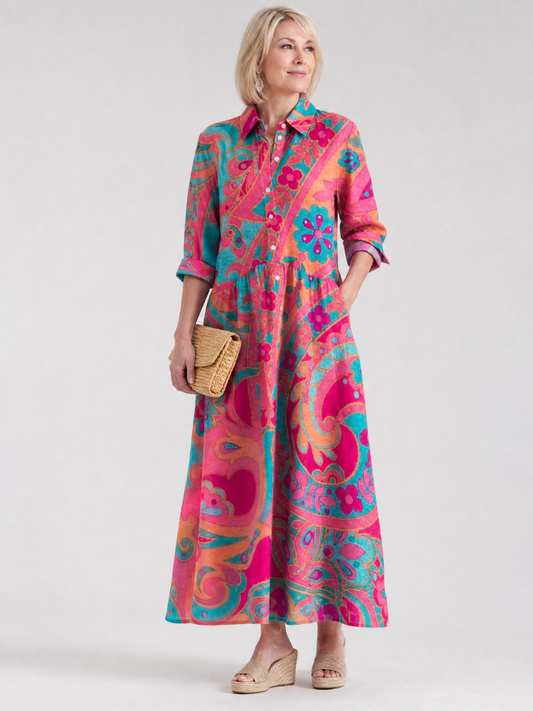 Women's Button-Front Midi Dress | Floral Print · Sasha Sydney
