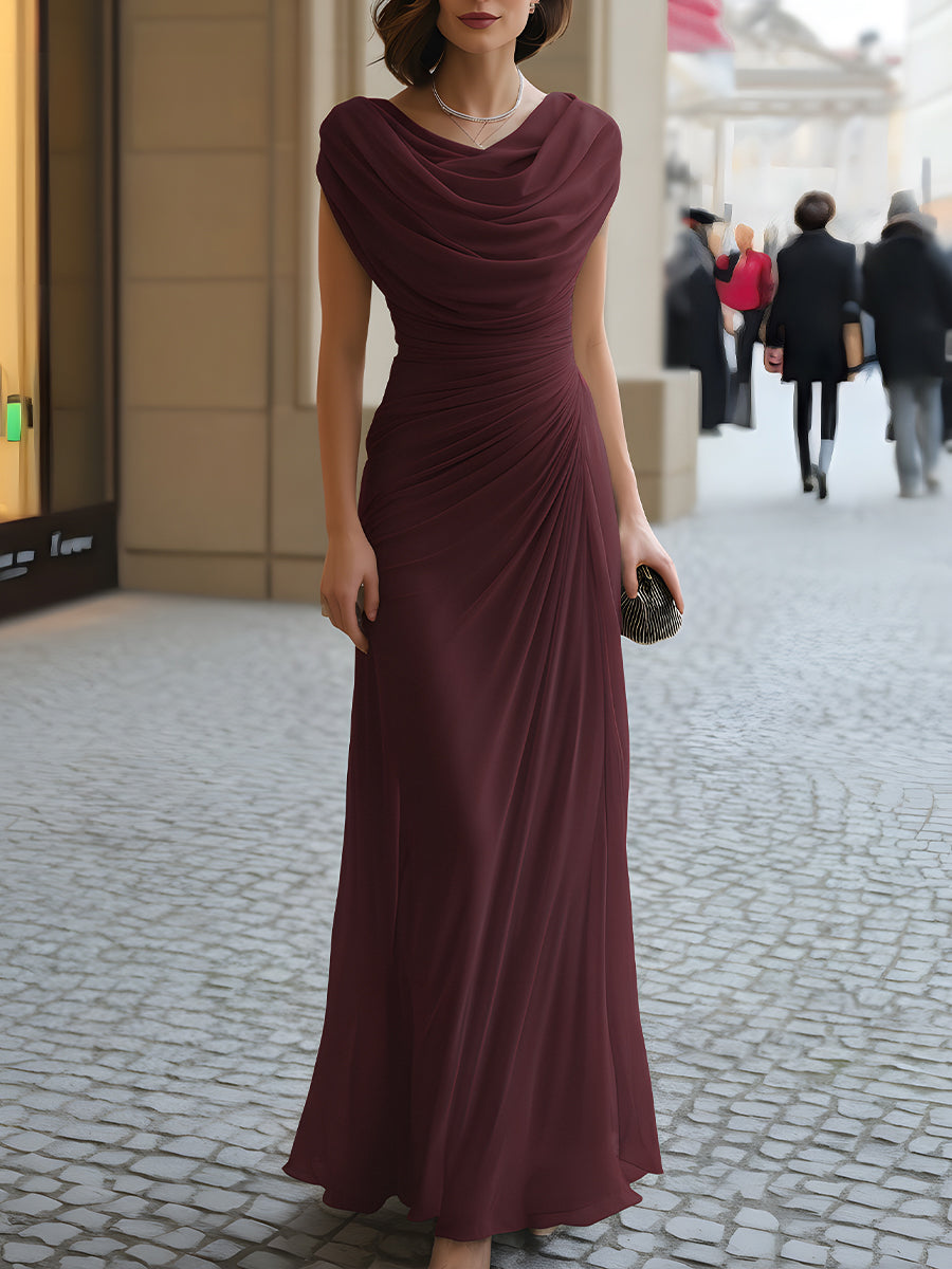 Women's Cowl Neck Maxi Dress | Ruched · Sasha Sydney