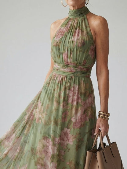 Women's Halter Maxi Dress | Floral Print · Sasha Sydney