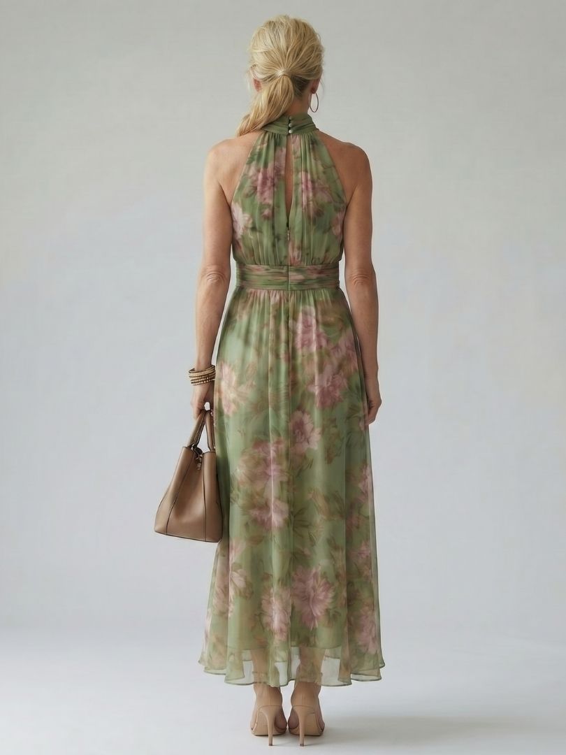 Women's Halter Maxi Dress | Floral Print · Sasha Sydney