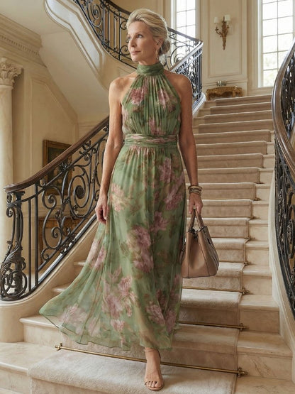 Women's Halter Maxi Dress | Floral Print · Sasha Sydney