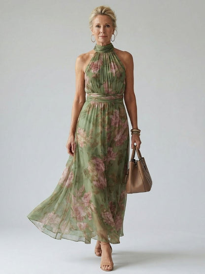 Women's Halter Maxi Dress | Floral Print · Sasha Sydney