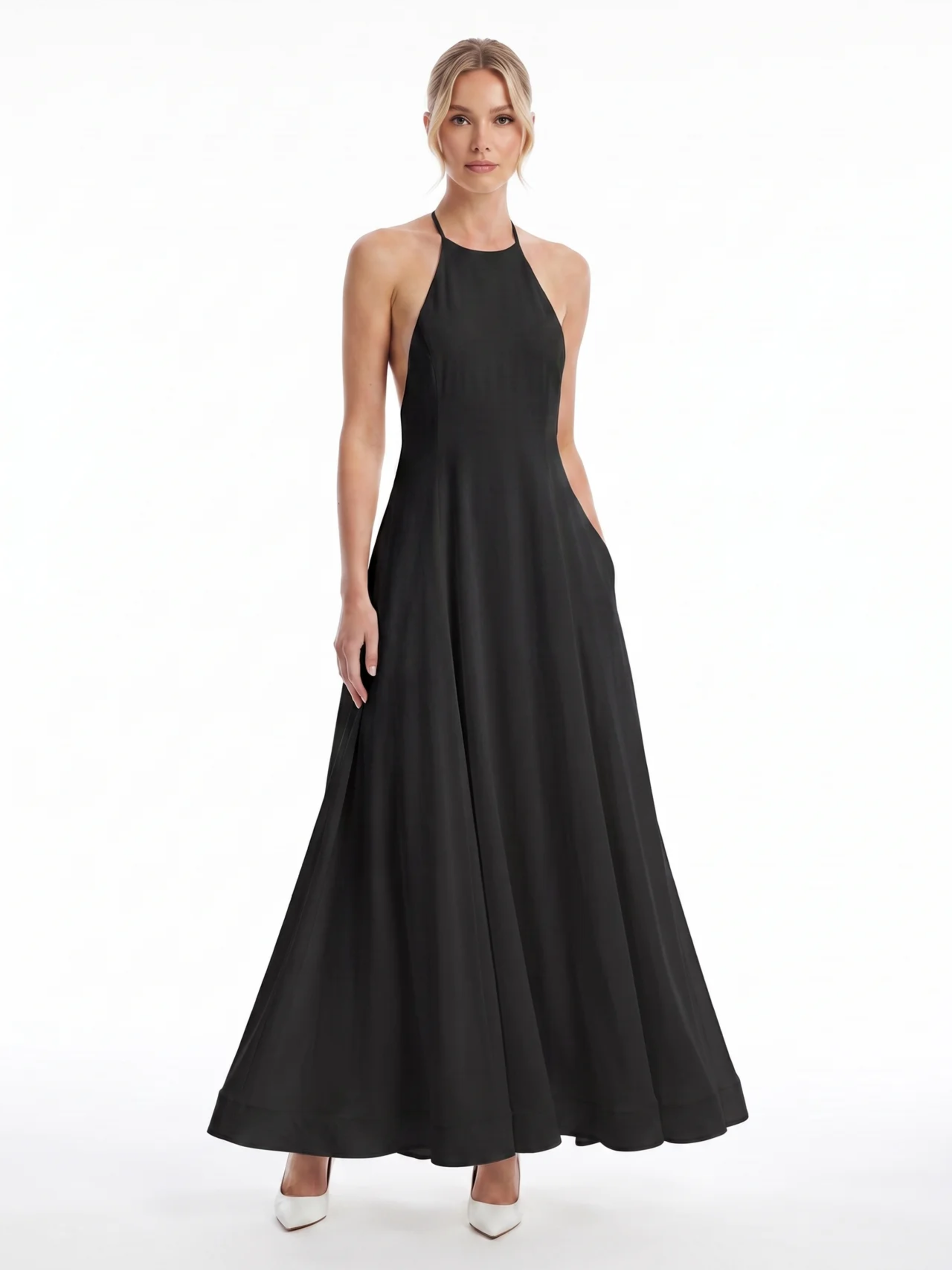 Women's Halter Maxi Dress | Open Back · Sasha Sydney