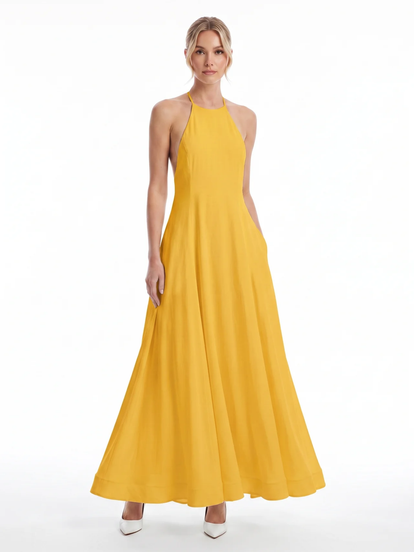 Women's Halter Maxi Dress | Open Back · Sasha Sydney