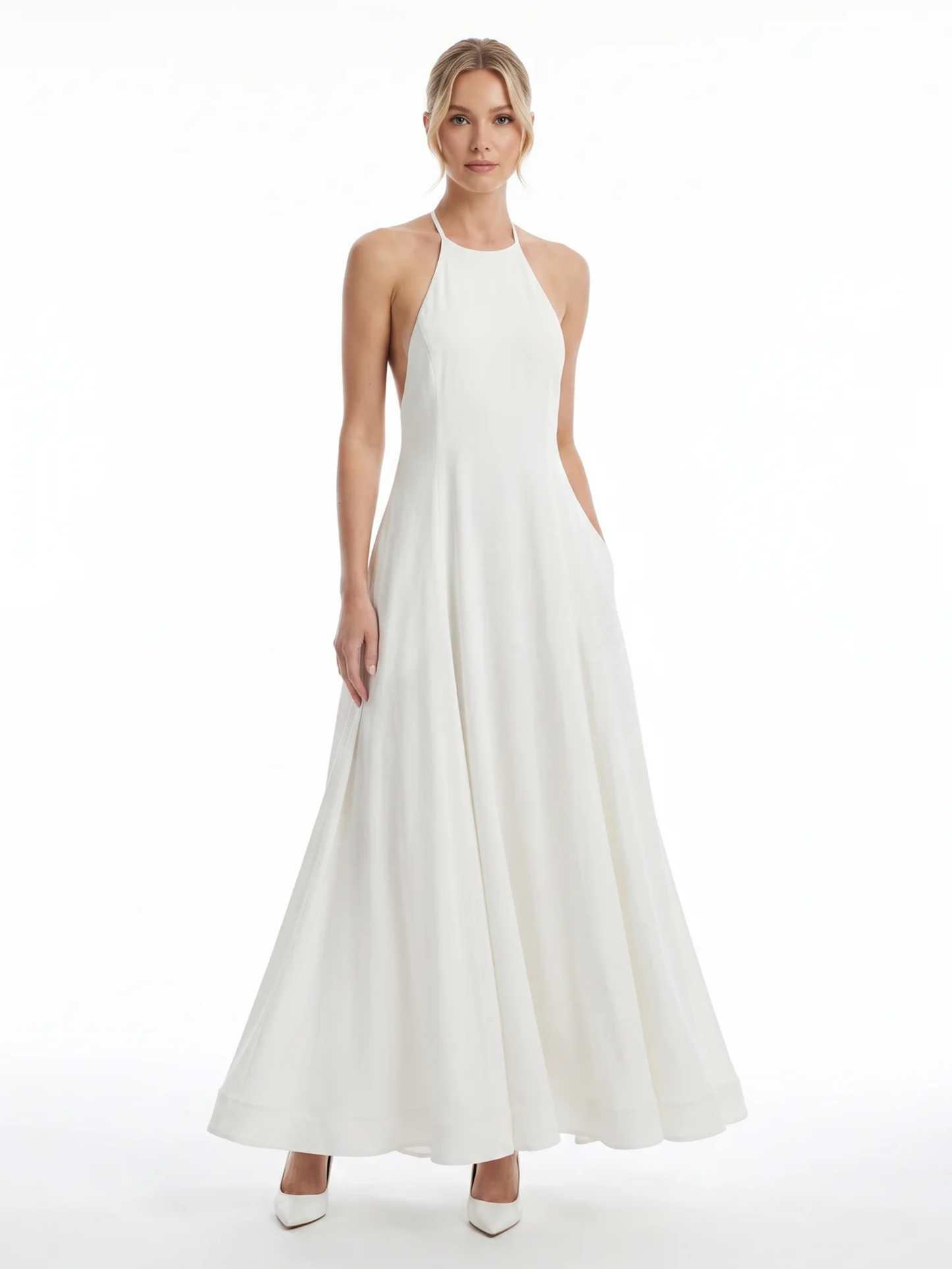 Women's Halter Maxi Dress | Open Back · Sasha Sydney