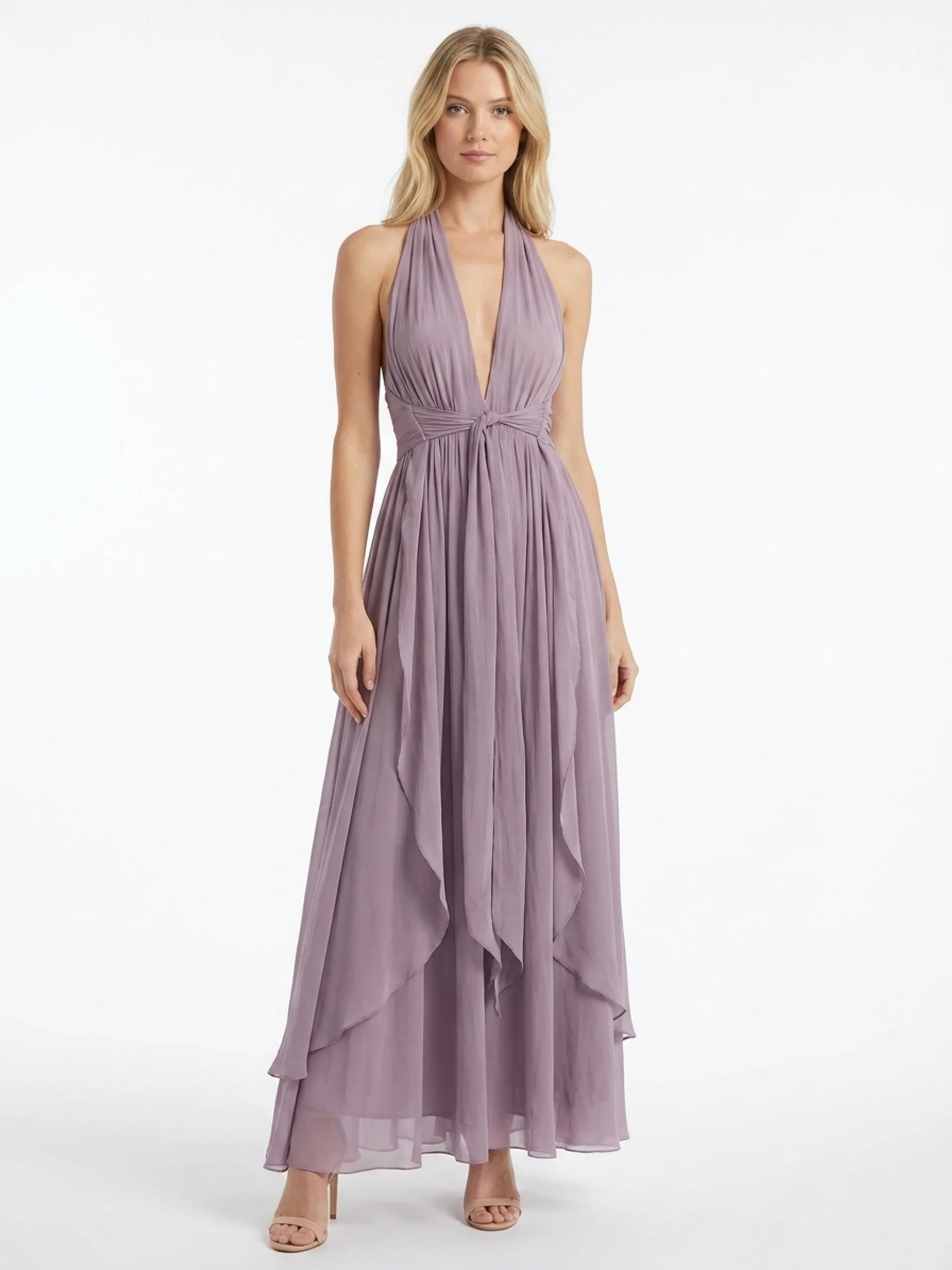 Women's Halter Maxi Dress | Plunge Neckline · Sasha Sydney