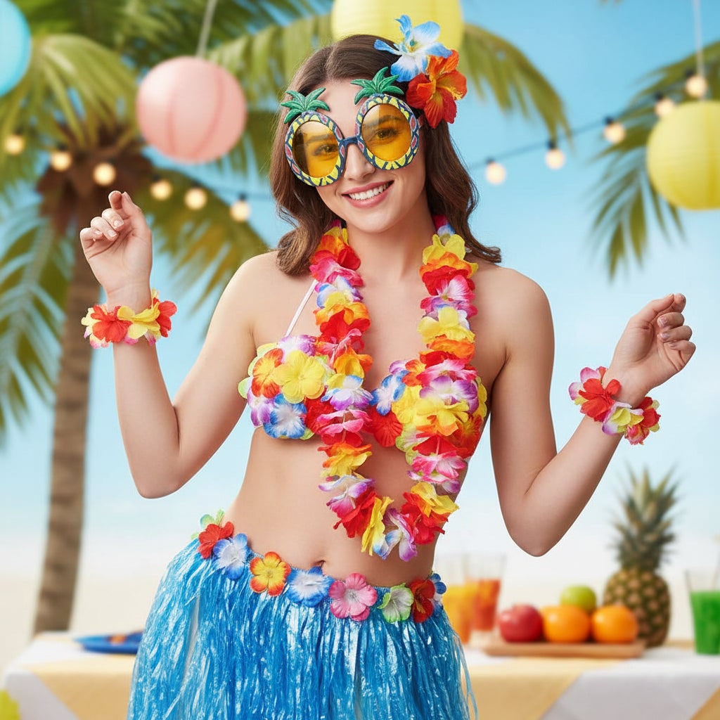 Women's Hawaiian Hula Costume Set | Floral Accessories · Sasha Sydney
