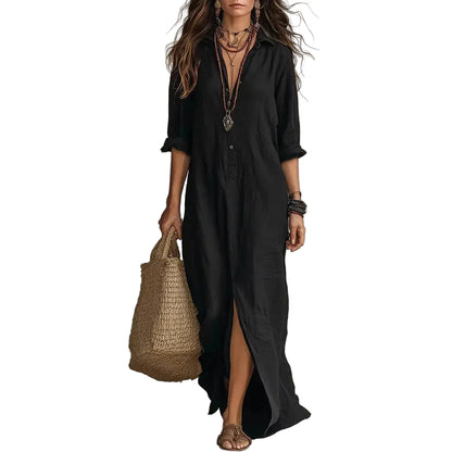 Women's Maxi Shirt Dress | Side Split · Sasha Sydney
