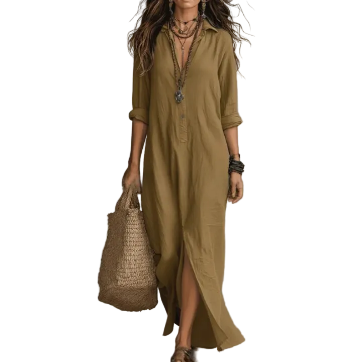 Women's Maxi Shirt Dress | Side Split · Sasha Sydney