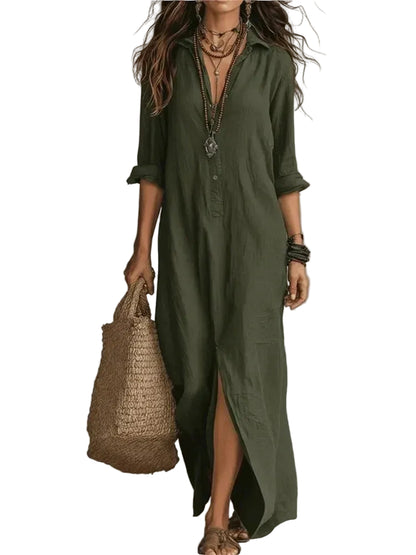 Women's Maxi Shirt Dress | Side Split · Sasha Sydney