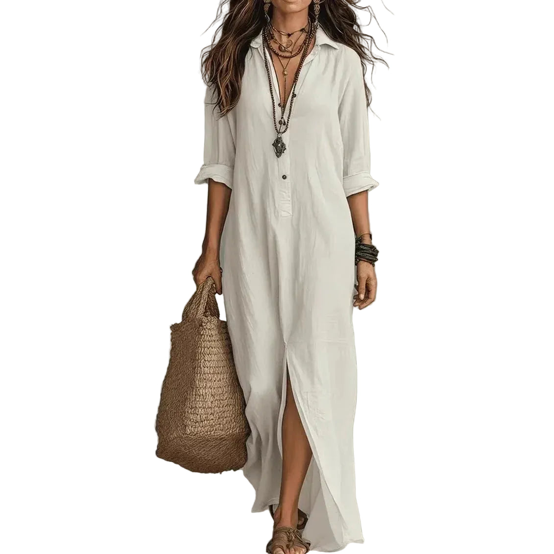 Women's Maxi Shirt Dress | Side Split · Sasha Sydney