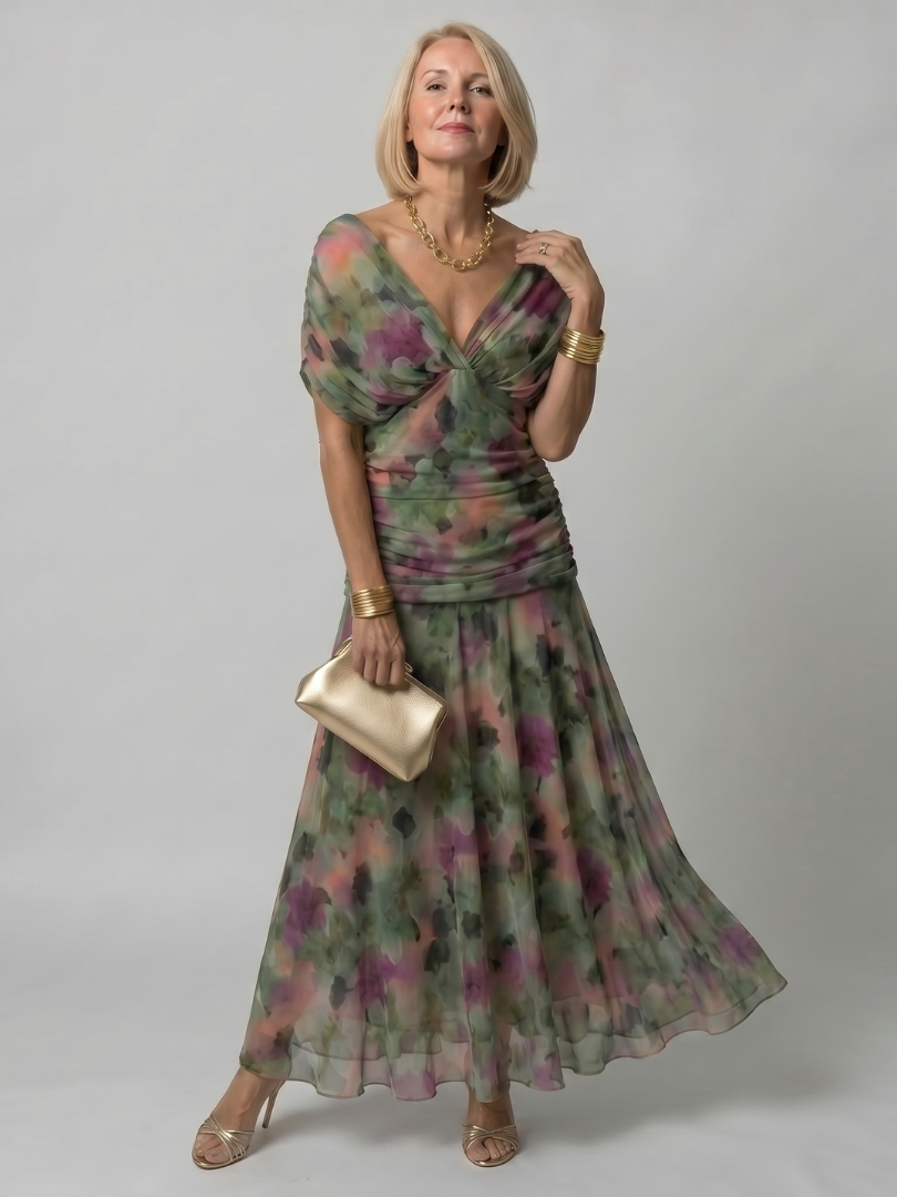 Women's Off-Shoulder Midi Dress | Floral Print · Sasha Sydney