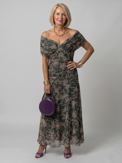 Women's Off-Shoulder Midi Dress | Floral Print · Sasha Sydney