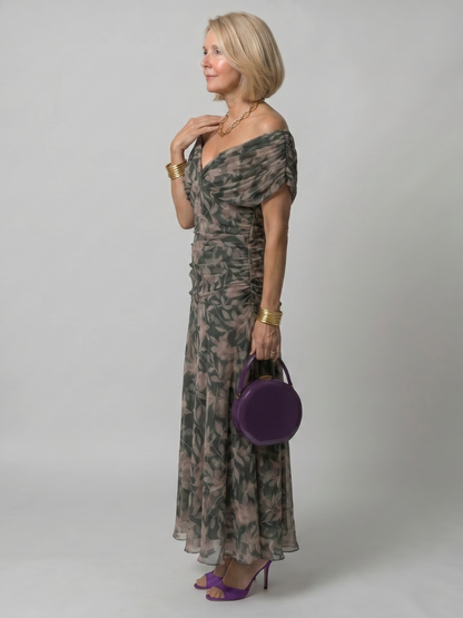 Women's Off-Shoulder Midi Dress | Floral Print · Sasha Sydney