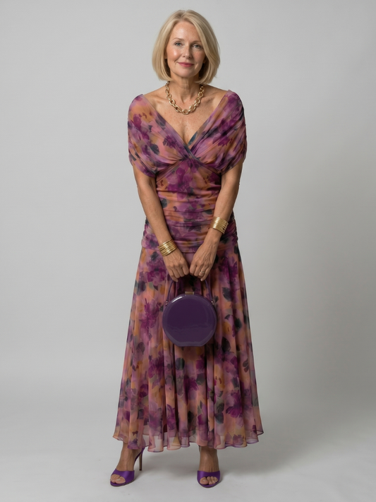 Women's Off-Shoulder Midi Dress | Floral Print · Sasha Sydney