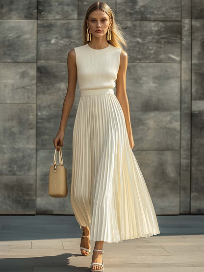 Women's Sleeveless Maxi Dress | Pleated Skirt · Sasha Sydney