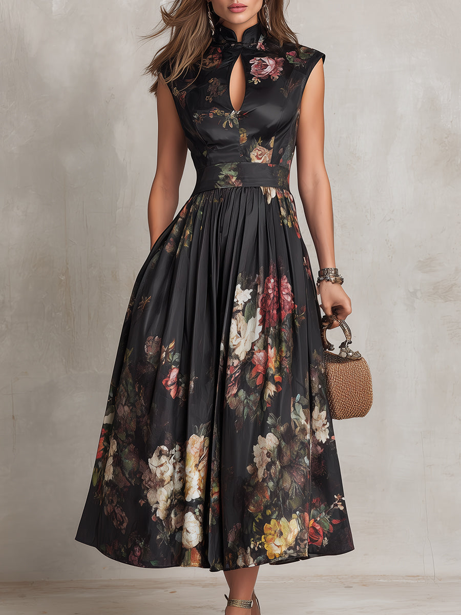 Women's Sleeveless Midi Dress | Floral Print · Sasha Sydney