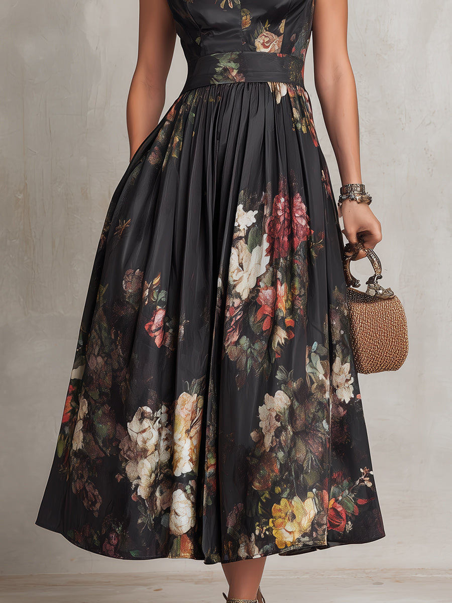 Women's Sleeveless Midi Dress | Floral Print · Sasha Sydney