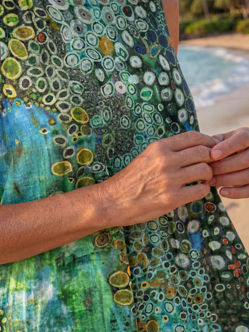 Women's Sleeveless Midi Dress | Mosaic Print · Sasha Sydney