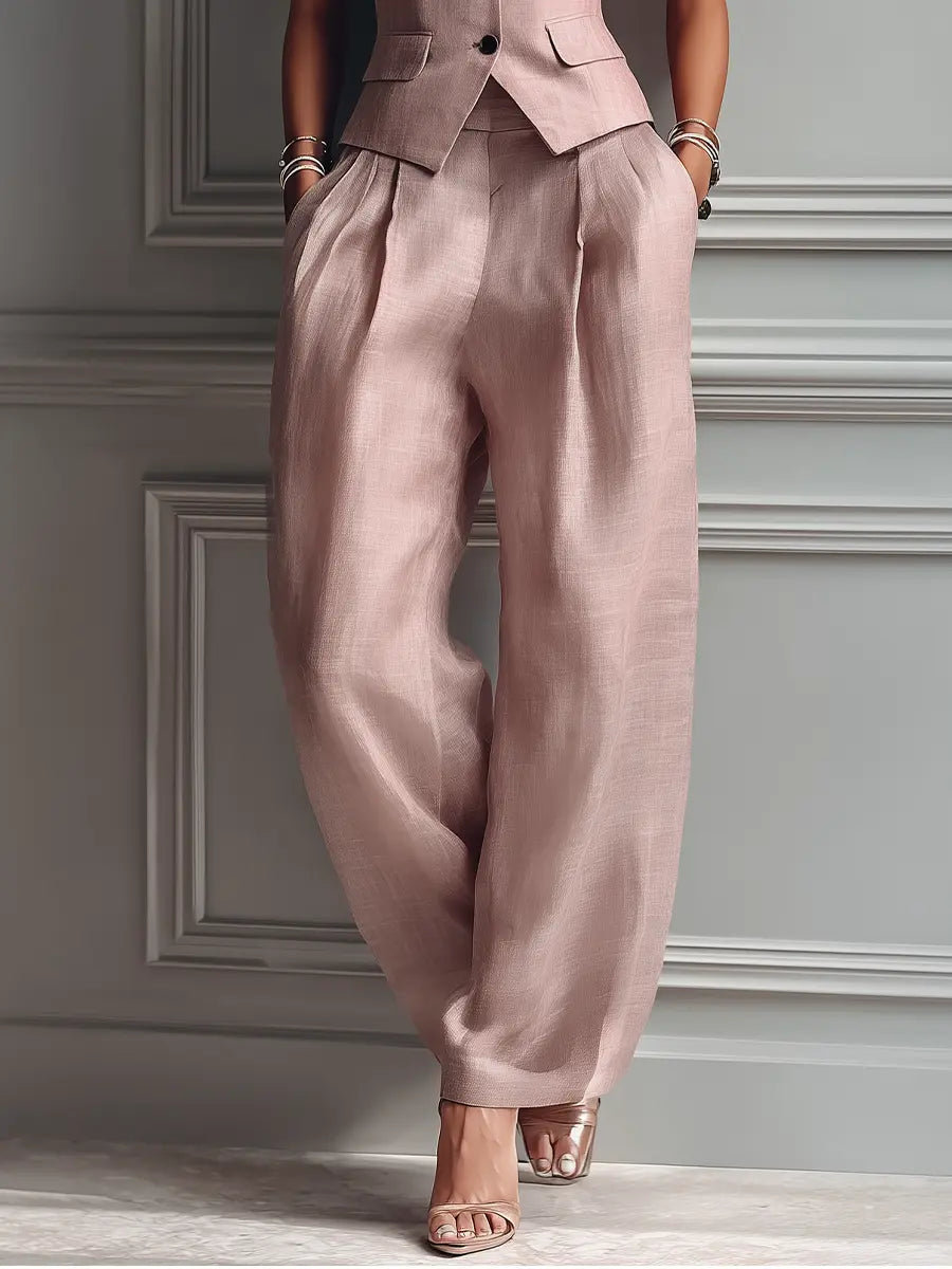 Women's Sleeveless Waistcoat Set | Wide-Leg Trousers · Sasha Sydney