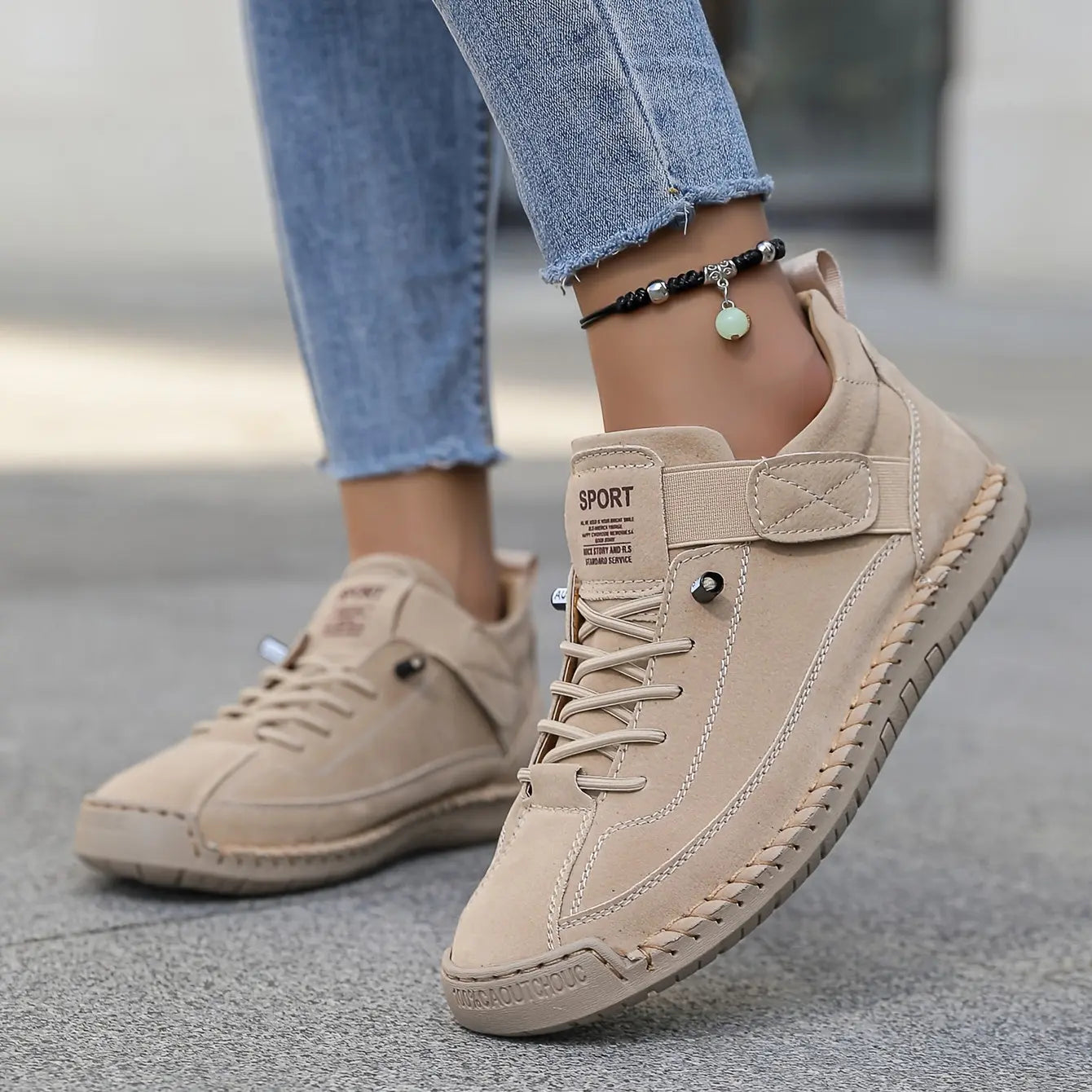 Women's Slip-On Trainers | Stitched Detail · Sasha Sydney