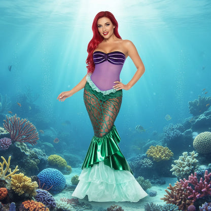 Women's Strapless Mermaid Costume | Ruffle Hem · Sasha Sydney