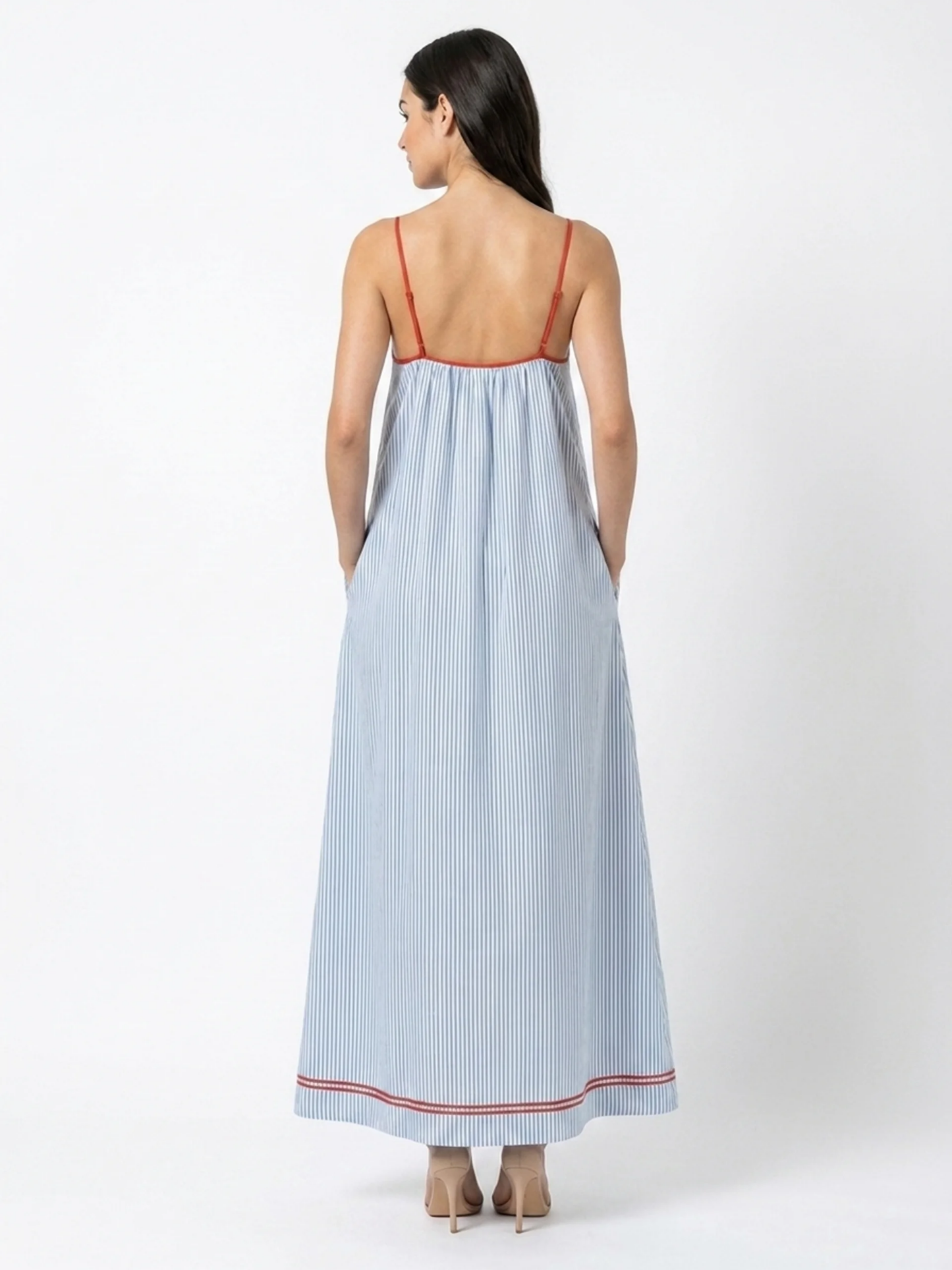 Women's Strappy Maxi Dress | Striped Print · Sasha Sydney