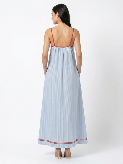 Women's Strappy Maxi Dress | Striped Print · Sasha Sydney