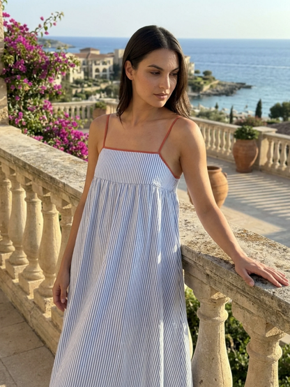 Women's Strappy Maxi Dress | Striped Print · Sasha Sydney